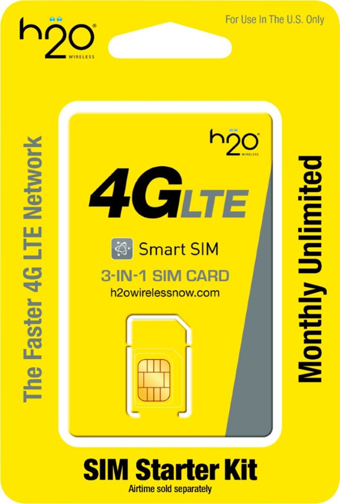 H2O h2o Smart SIM Kit 3-in-1 GSM SIM Card for AT&T Phones